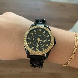 Black&gold Fossil watch (women’s) NO BATTERIES